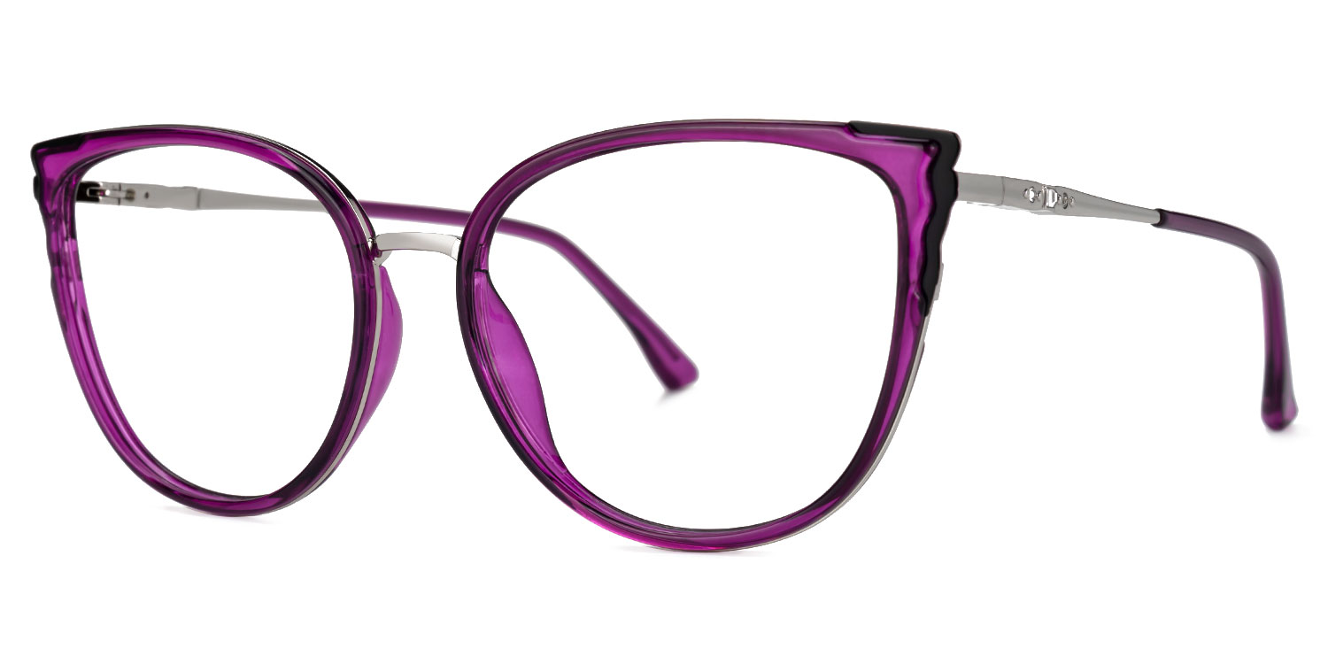 ZEELOOL Estrada Cateye Purple Glasses