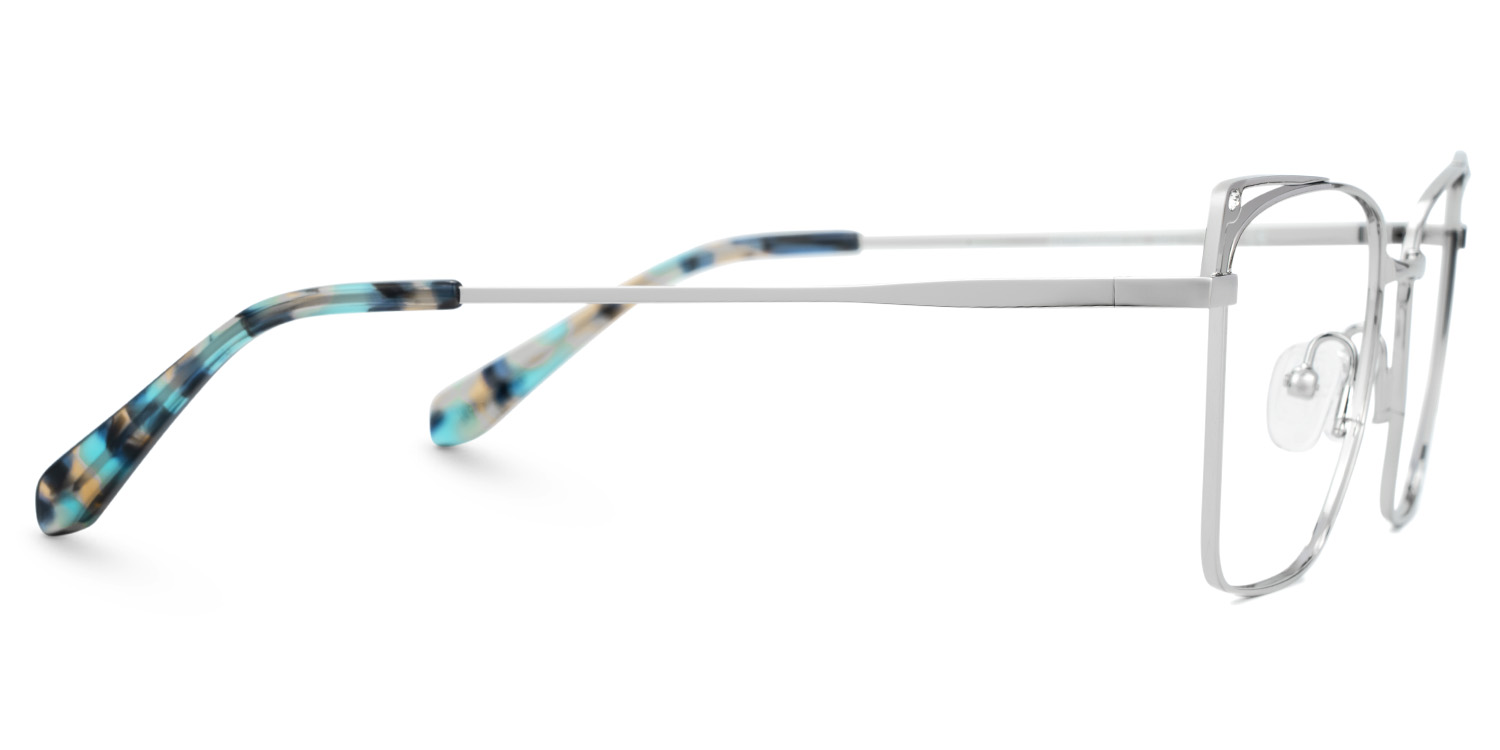 Loraine Rectangle Silver Glasses2