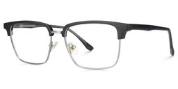 Booker Square Black-Silver Glasses1