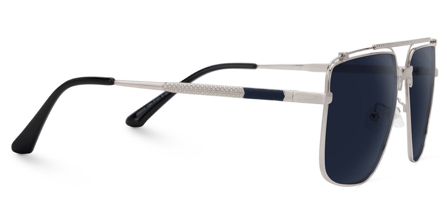 Arellano Metal Matte Silver Frame Sunglasses with Aviator Shape | ZEELOOL Canada2