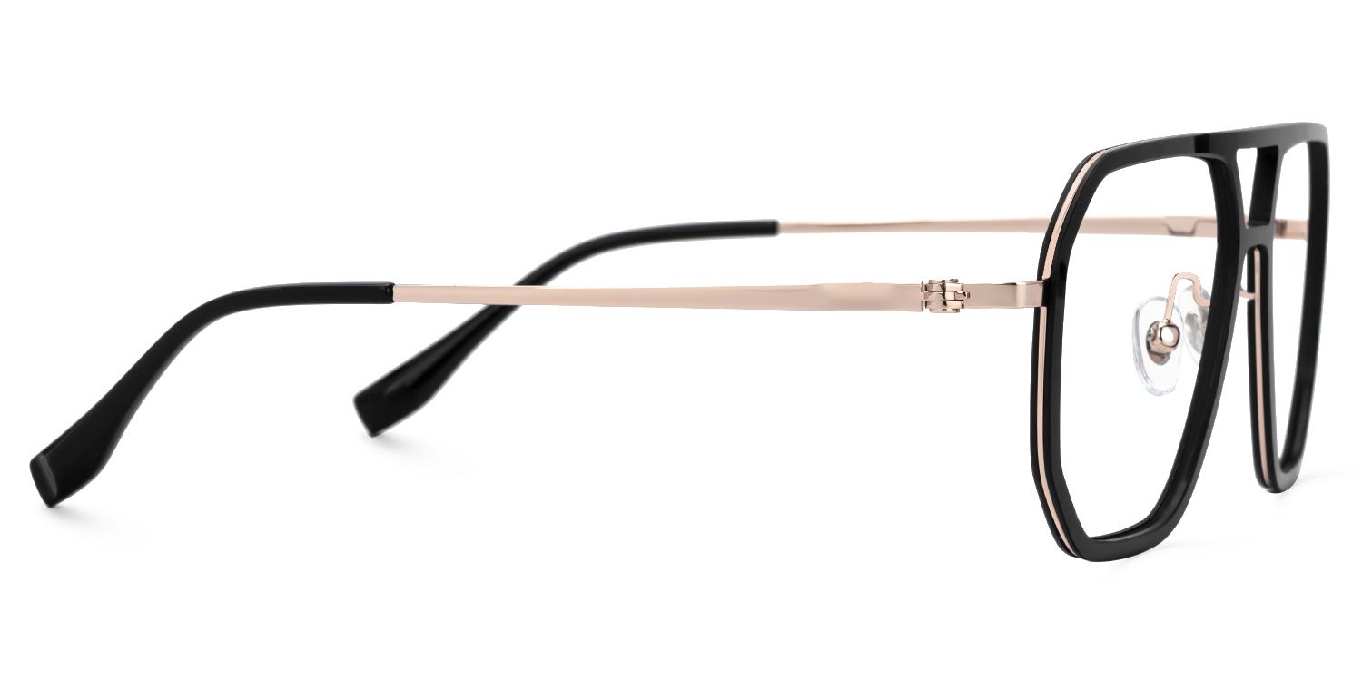 Jefri Black Frame Glasses with Aviator Style Online | ZEELOOL Canada2