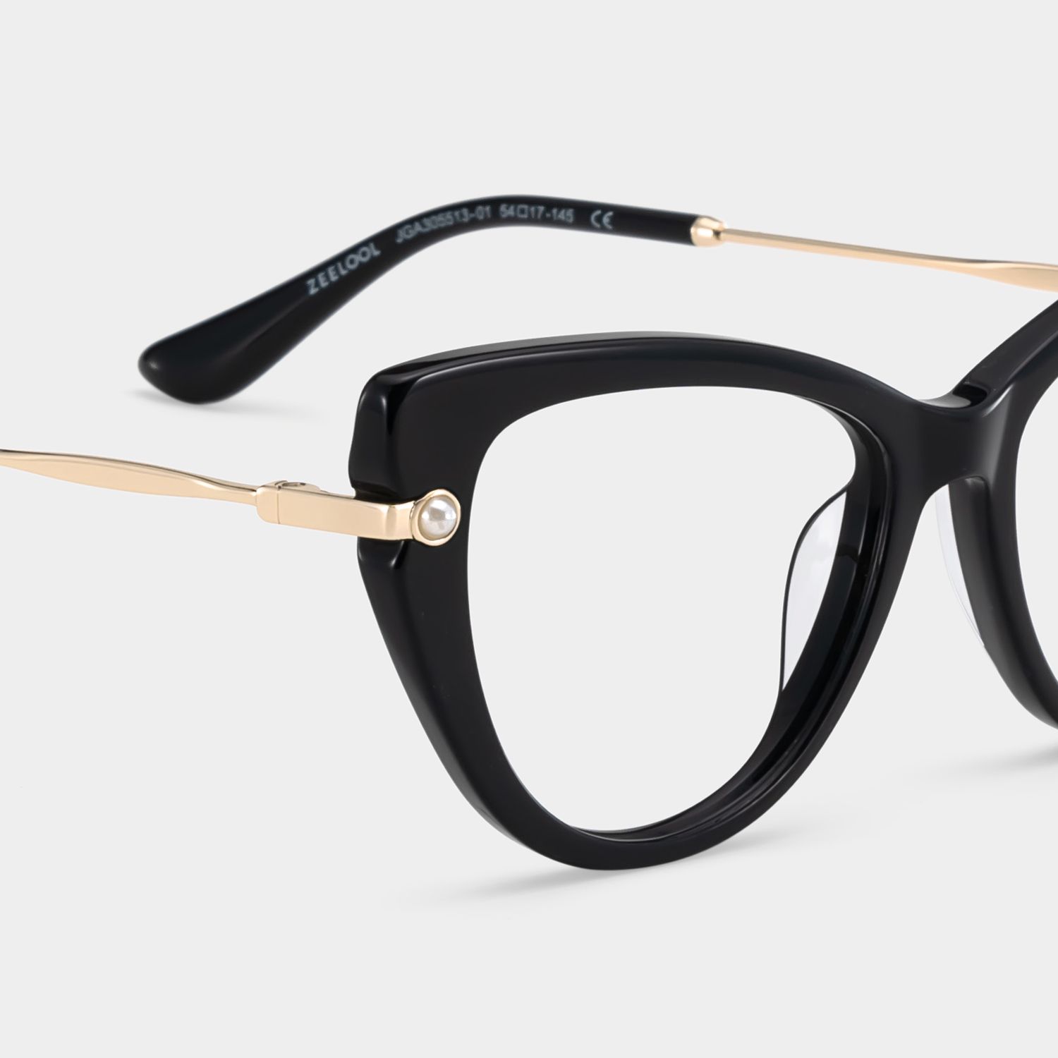 Cat eye Black Eyeglasses- Maggie Mixed Frame Glasses4