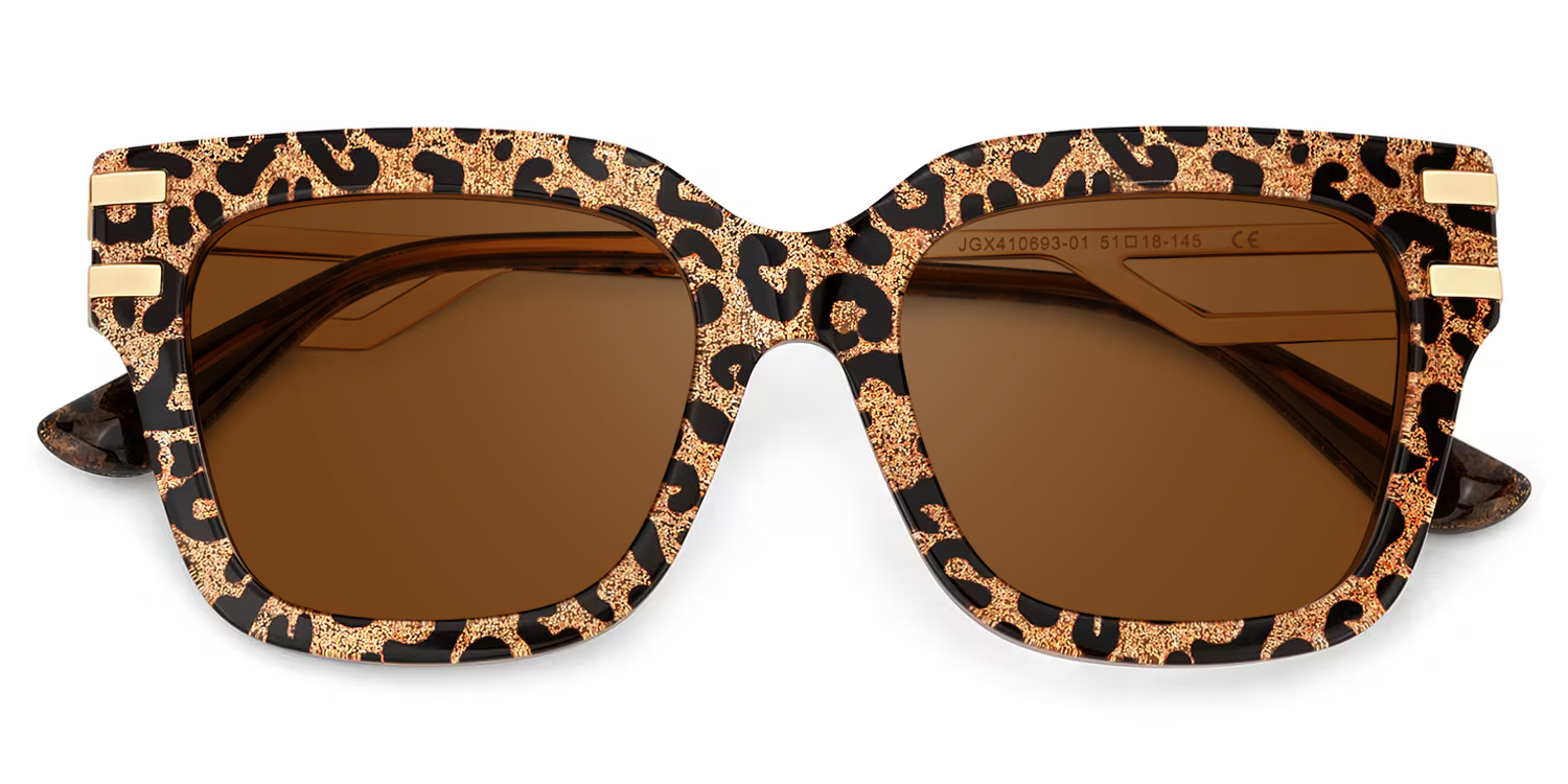 Lidia Square Leopard Sunglasses