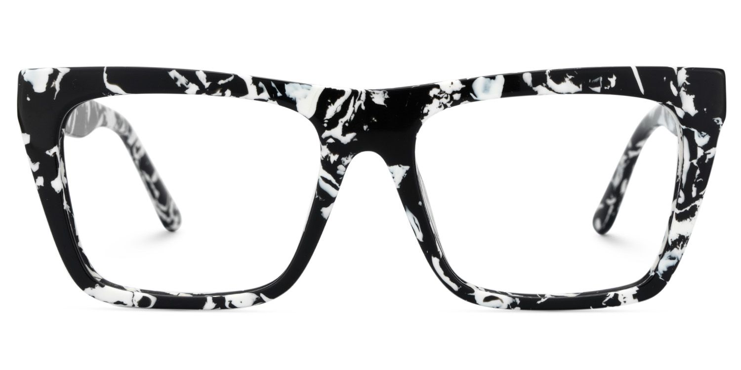Full Rim Rectangle Frame With Metal Rings On Temples1