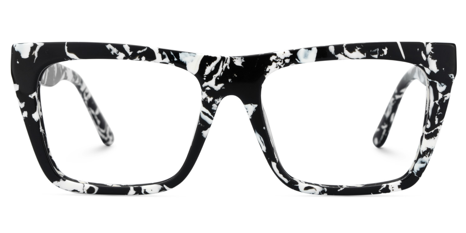 Rascoe Rectangle Black White Glasses1