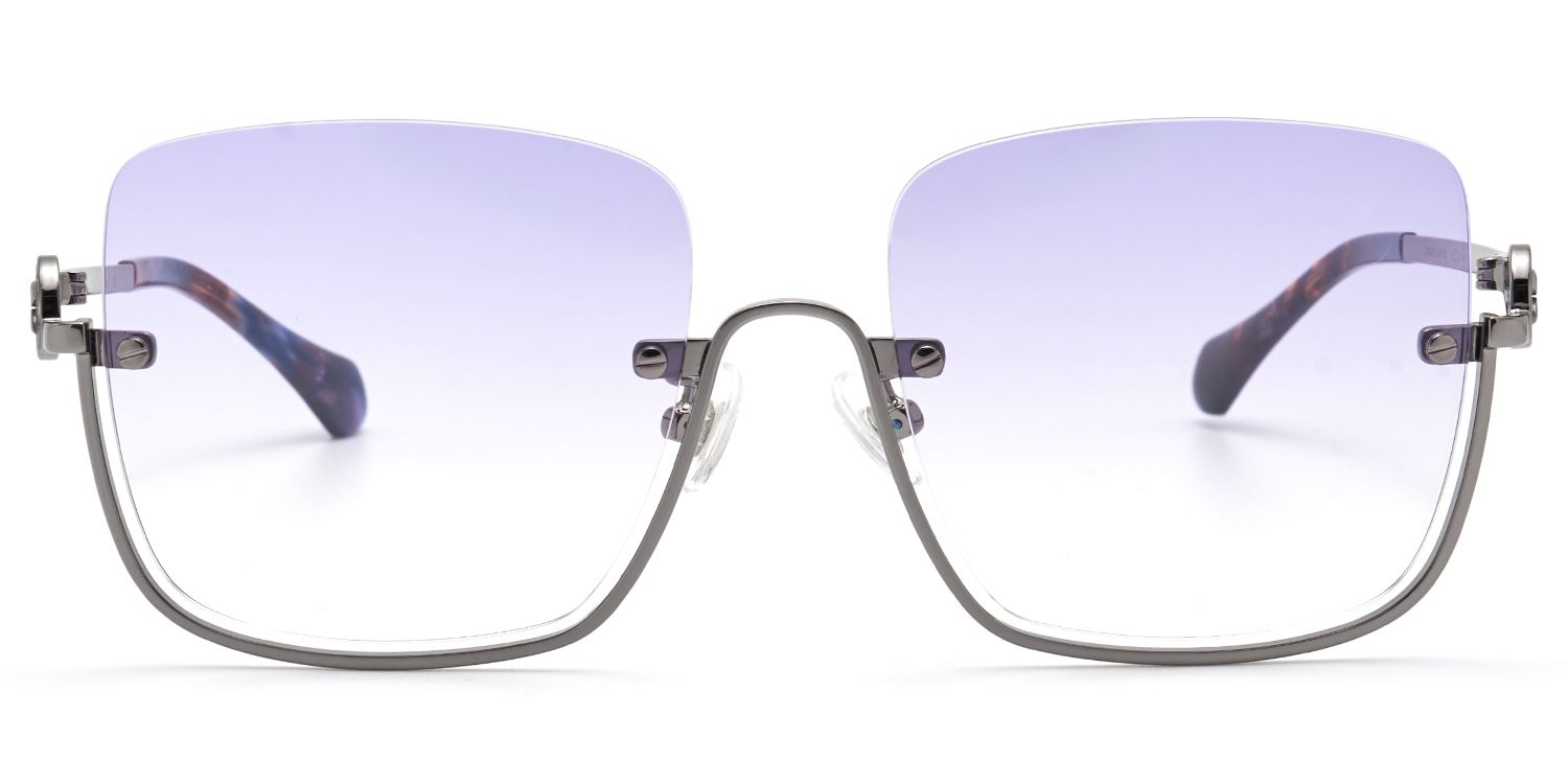 Charie Light Purple Frame Sunglasses with Rectangle Style | ZEELOOL CA0