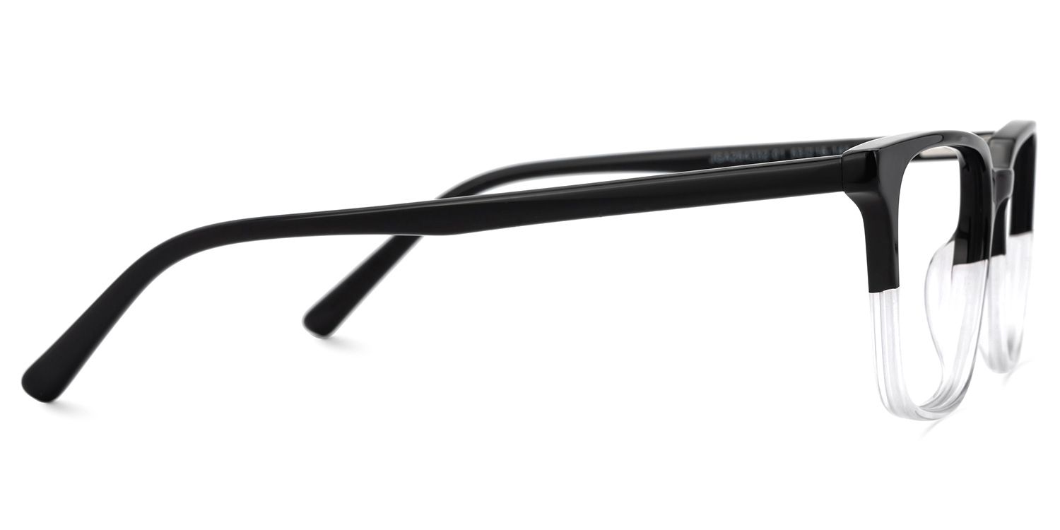 Barnhill Acetate Square Black-Clear Frame Glasses | ZEELOOL Canada2