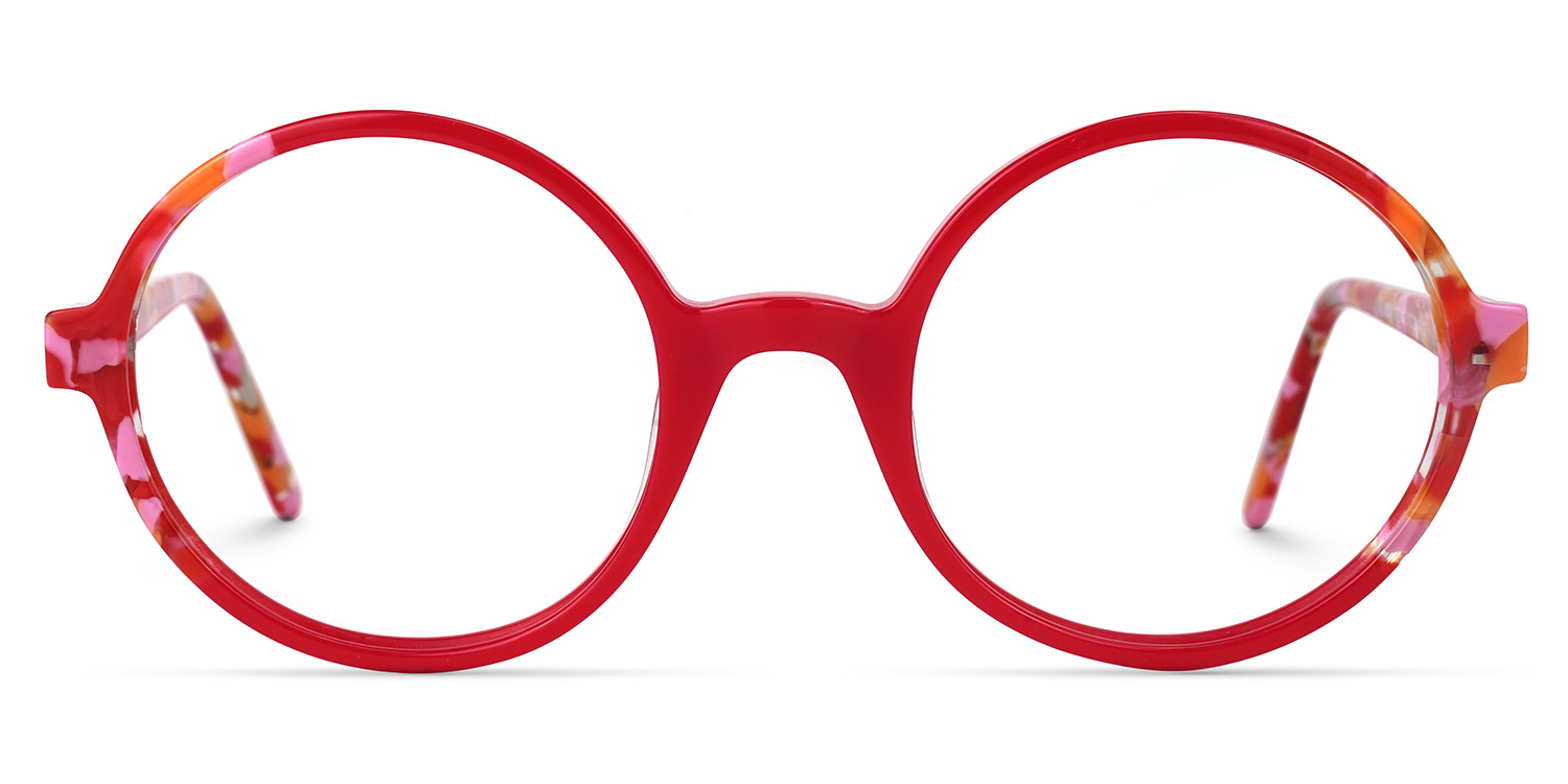 Wynn Round Red Glasses0