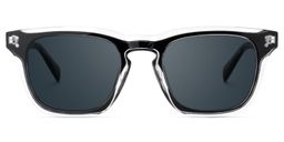 Liam Rectangle Black Clear Sunglasses0
