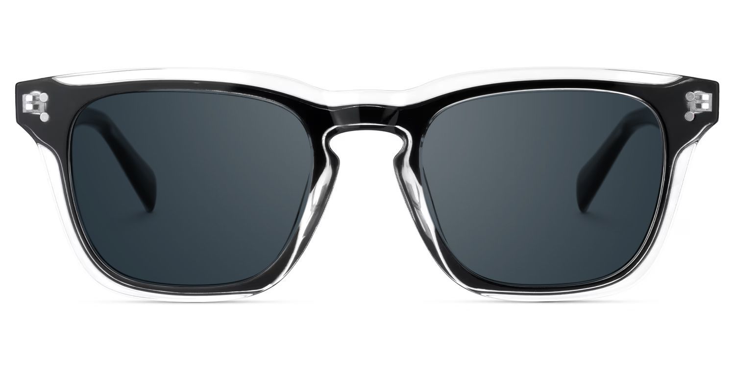 Tr90 Eyeglasses Frames With Rectangle Shape and Black Clear Color0