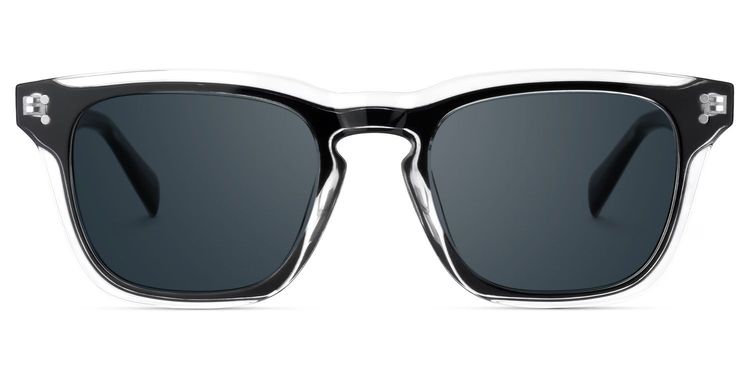 Liam Black Clear Rectangle Sunglasses