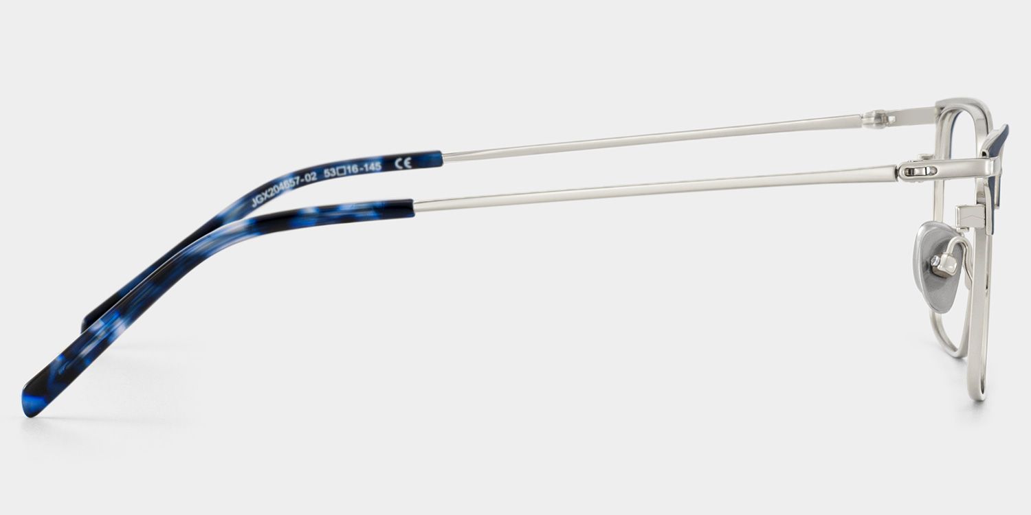 Maxwell Blue Browline Glasses Frames in Titanium for Men | ZEELOOL CANADA3