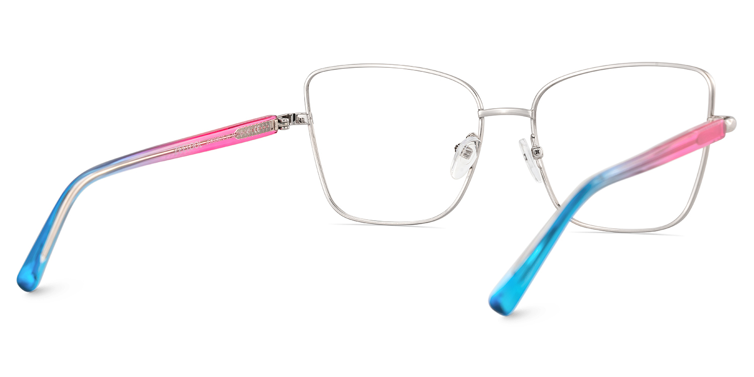 Jace Red-blue Square Prescription Glasses | Zeelool5