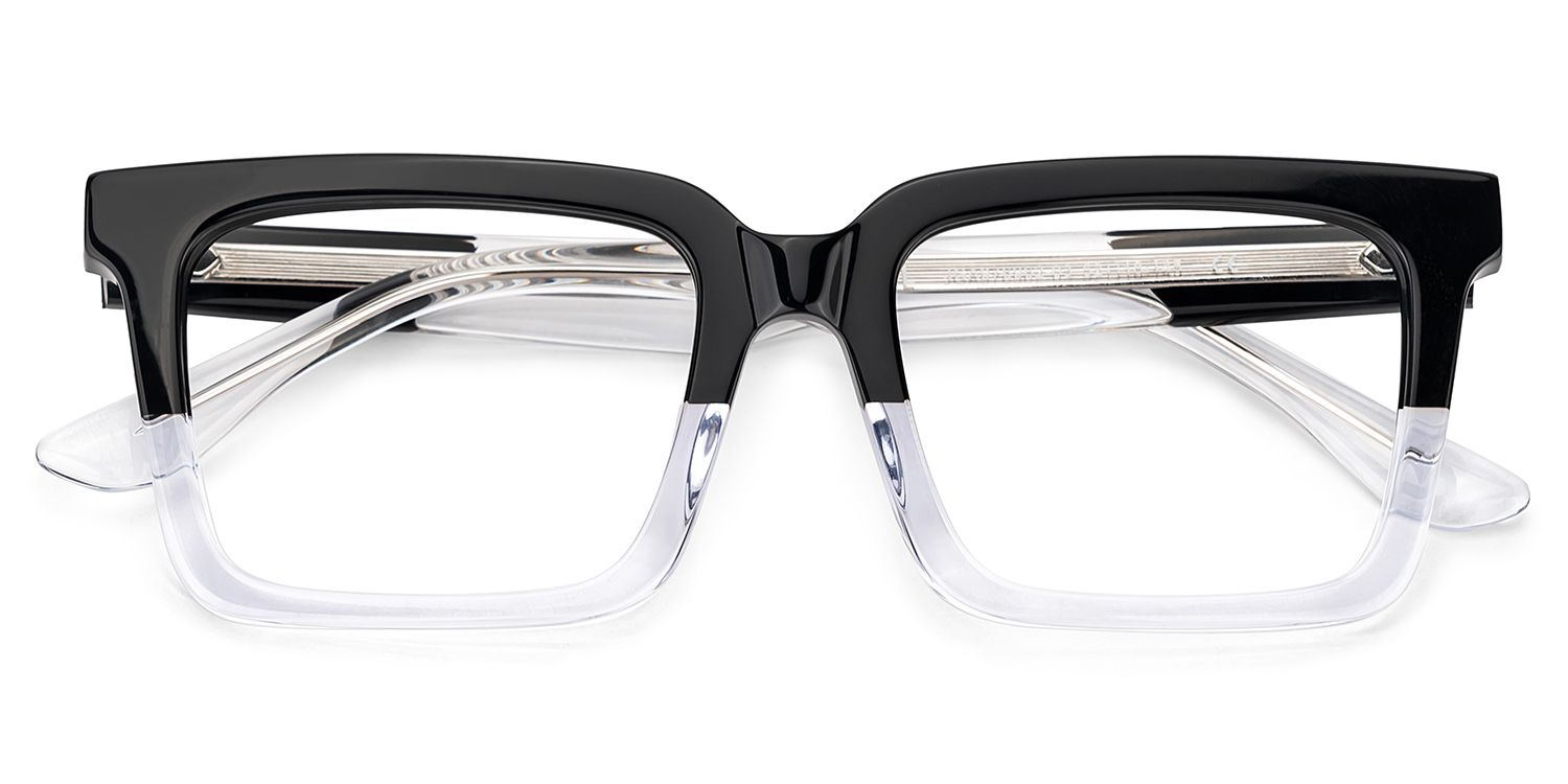 Black Clear Square Frame Glasses - Hattie on Sale | ZEELOOL Canada1