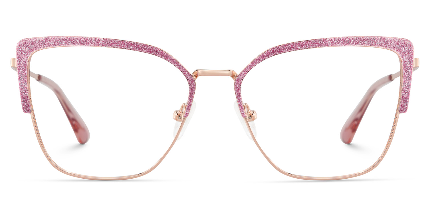 Javier Rectangle Pink Glasses1