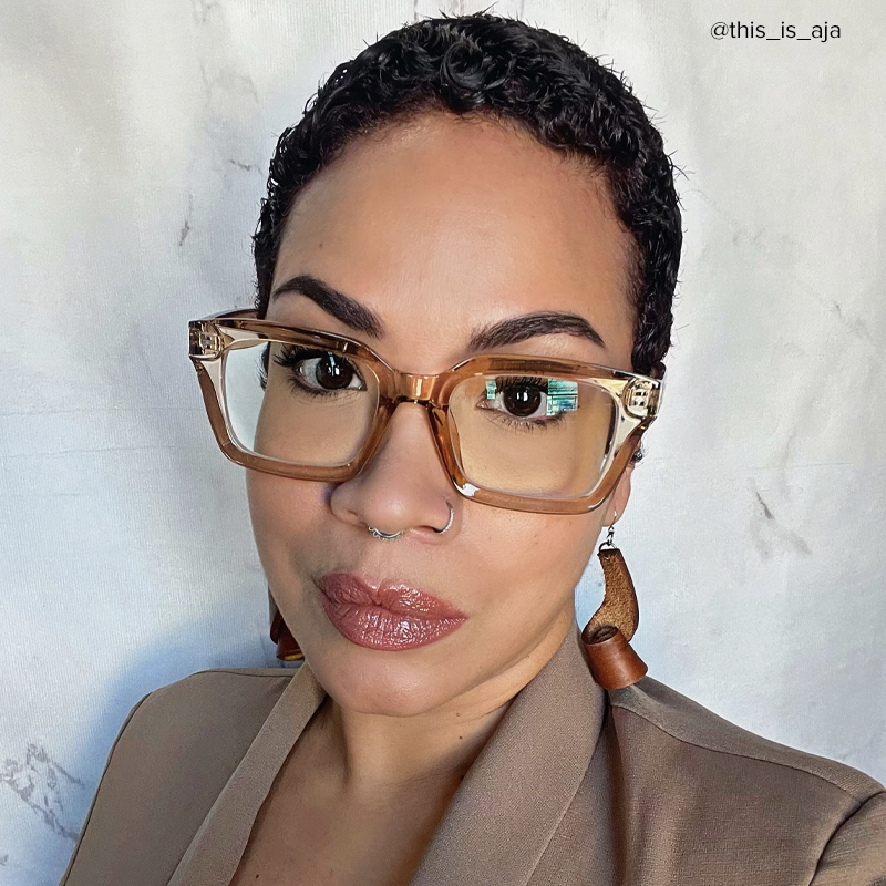 Grover Rectangle Eyeglasses and Champagne Color Frames8