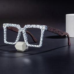 Pierre Pattern Square Glasses0