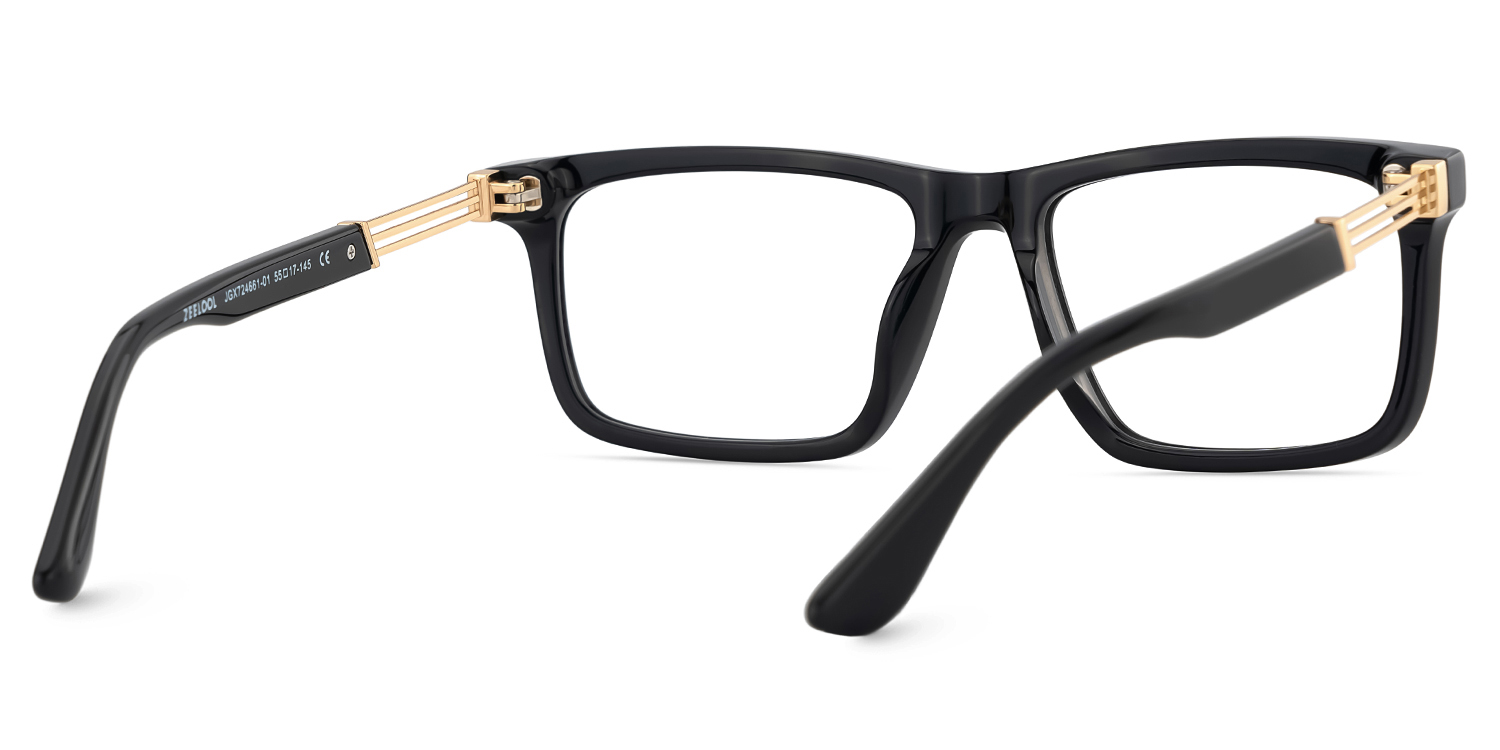 Emerson Eyeglasses in Rectangle Black Frame | ZEELOOL Canada5