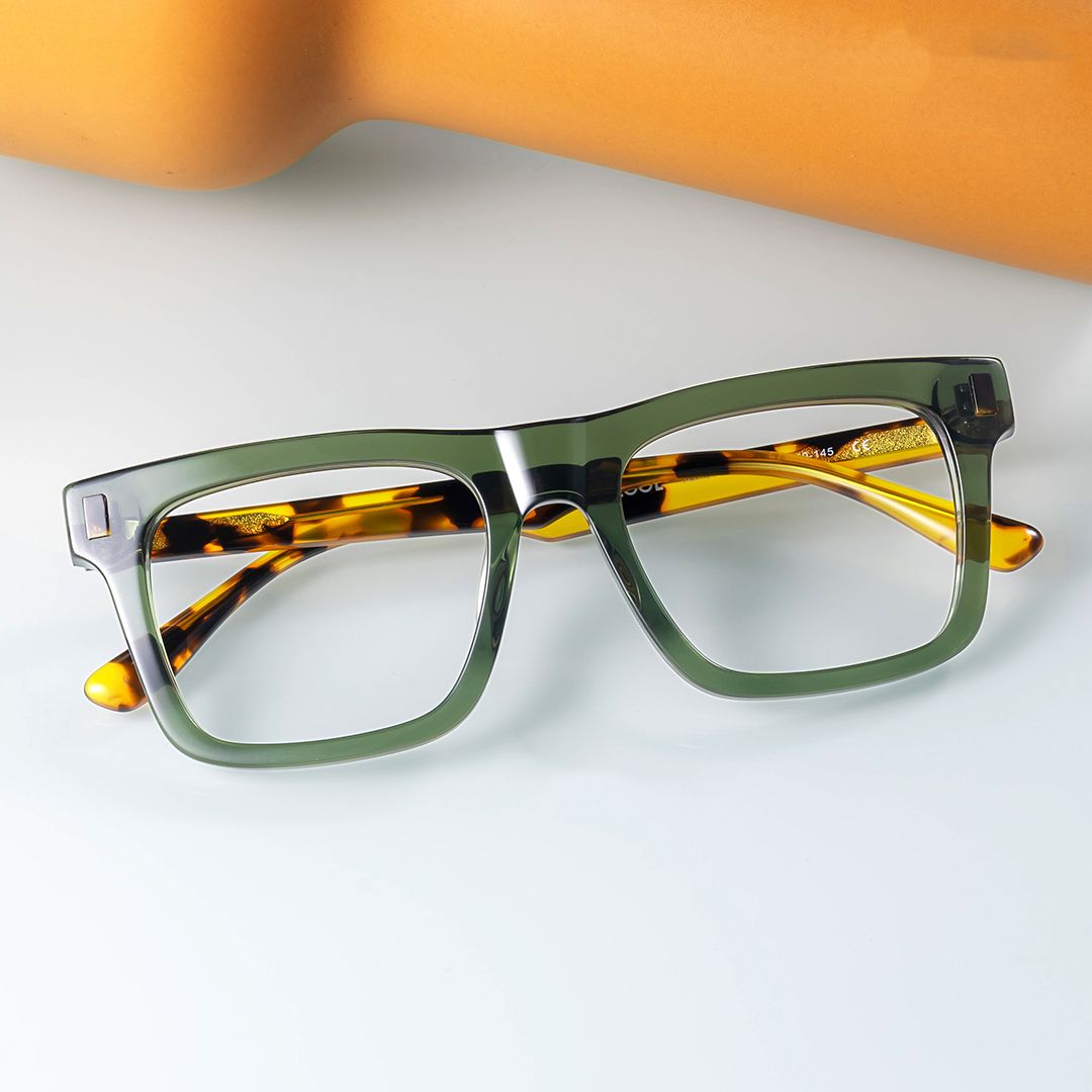 Square Green Eyeglasses Frames For Men | ZEELOOL Canada0