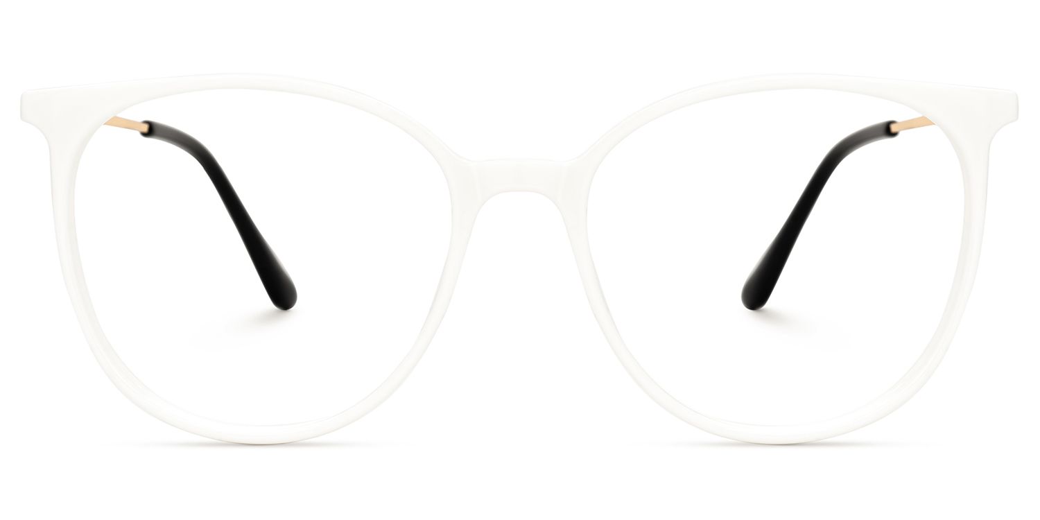 Chanty Round White Thin Frame Glasses | Zeelool Optical0