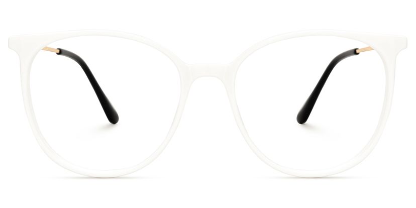 Chanty Round White Glasses