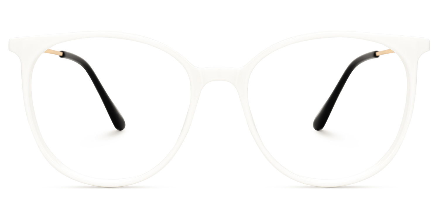 Chanty Round White Thin Frame Glasses | Zeelool Optical0