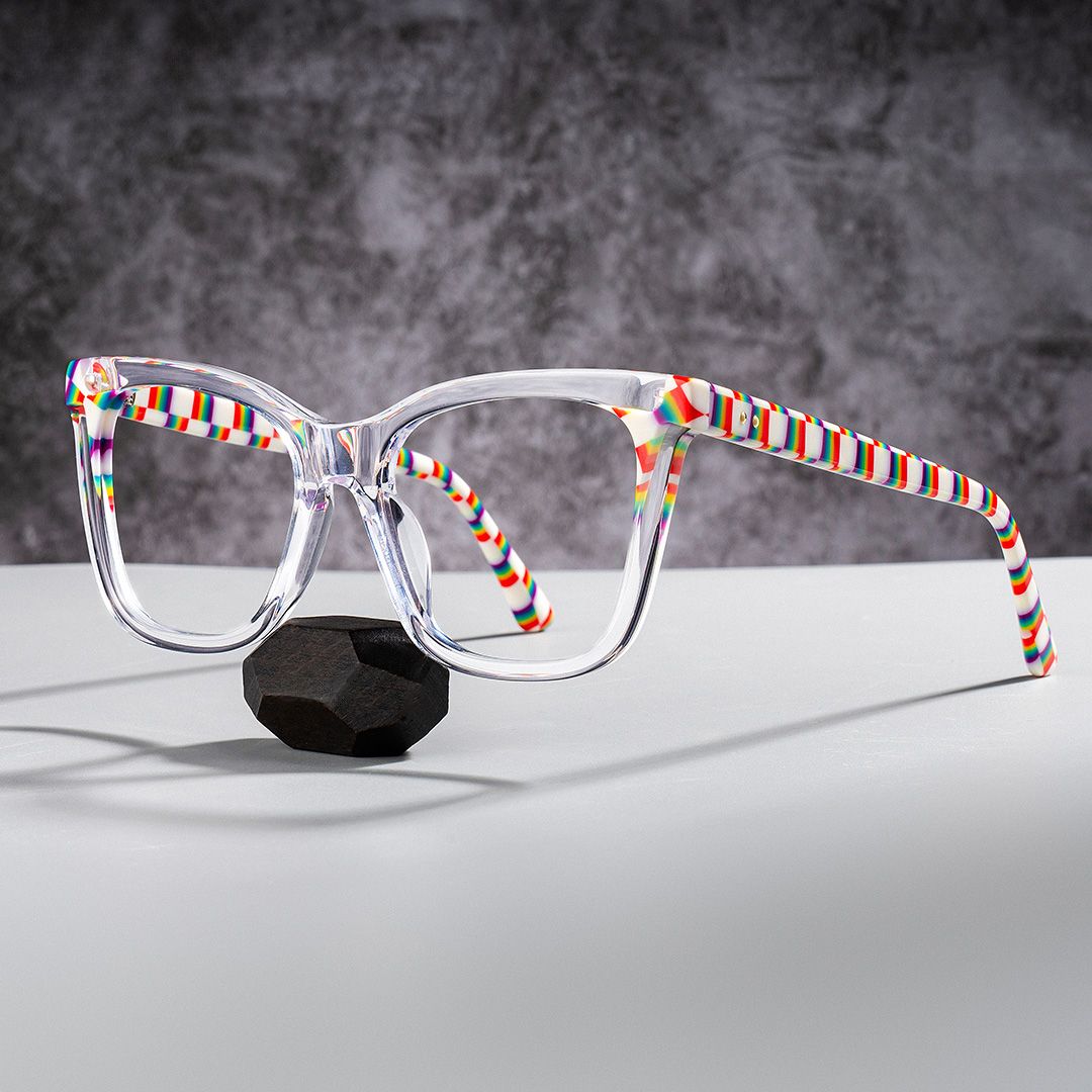 Square Clear Acetate Frame Eyeglasses | ZEELOOL Canada0