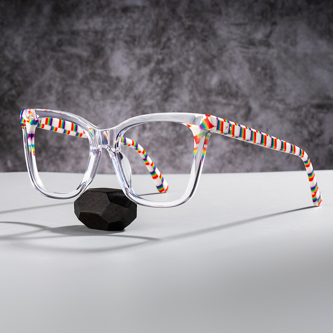 Square Clear Acetate Frame Eyeglasses | ZEELOOL Canada0