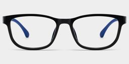 Robin Rectangle Black Blue Glasses0
