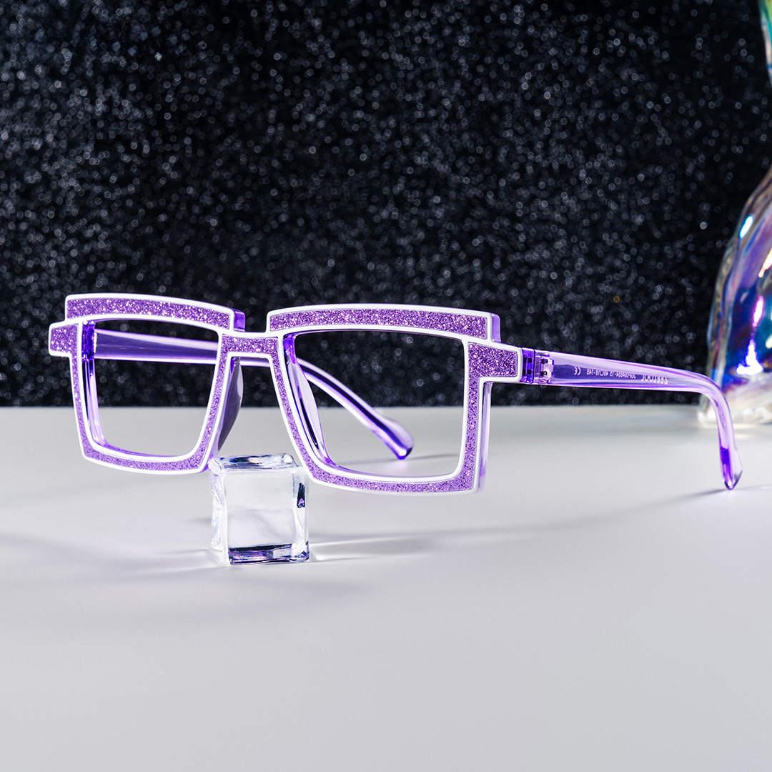 Zephyr Rectangle Lavender Glasses0