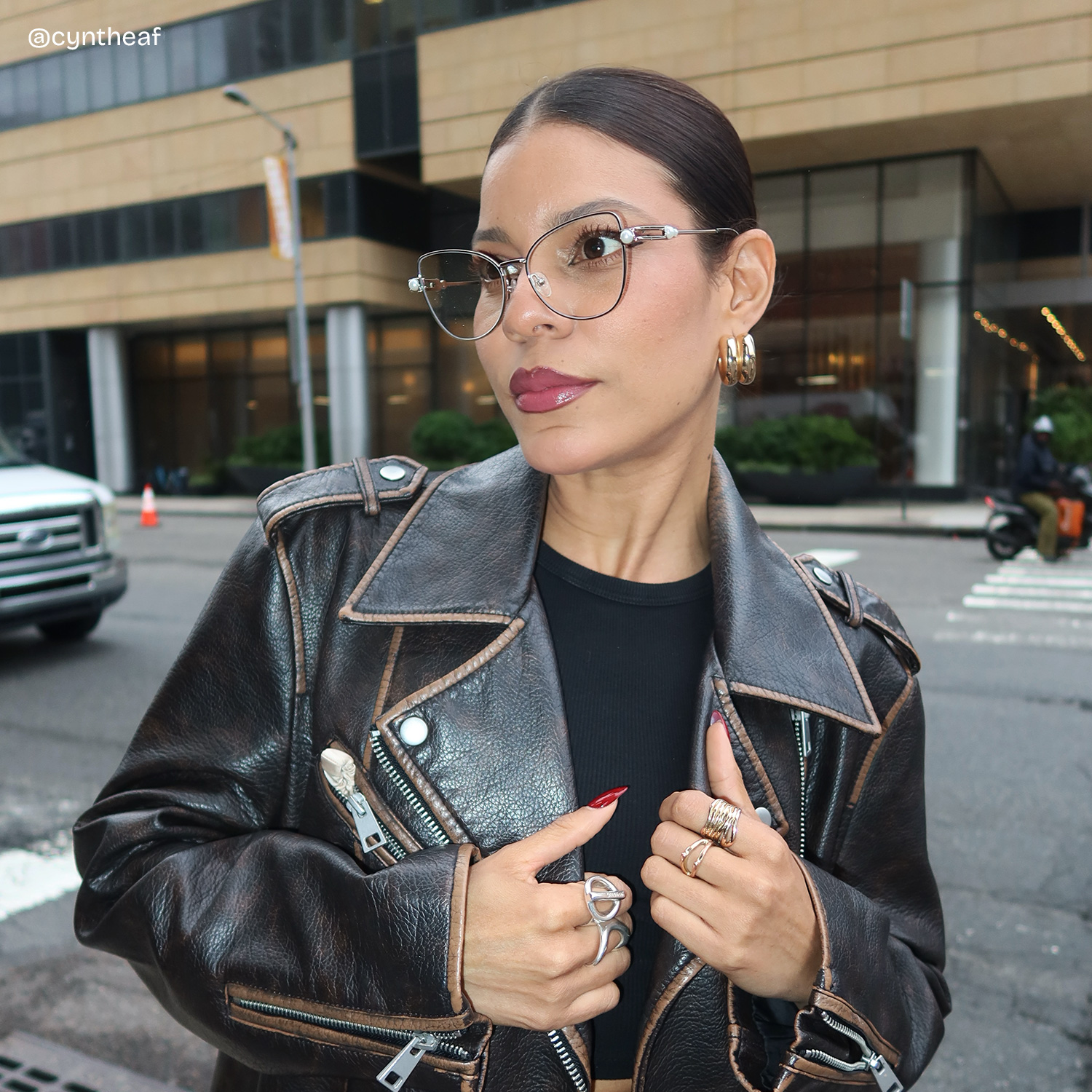 Gaga Cat eye Silver Glasses8