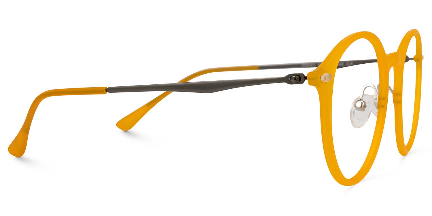Dolores Round Yellow Glasses | ZEELOOL Canada2