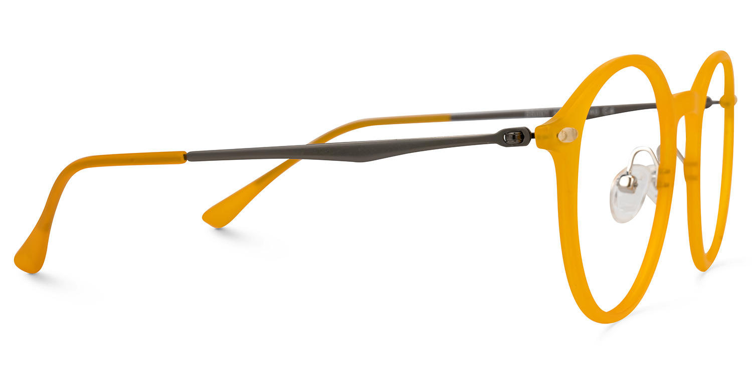 Dolores Round Yellow Glasses | ZEELOOL Canada2