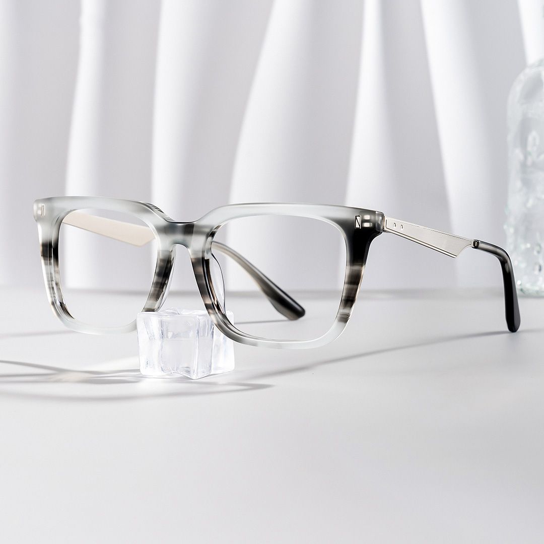 Brook Gray Rectangle Prescription Glasses | ZEELOOL Canada0