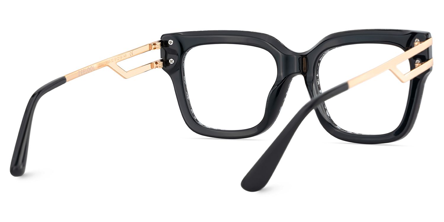 Square Cat-Eye Glasses With Gray Leopard5