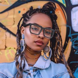 Daniela Rectangle Black Glasses4