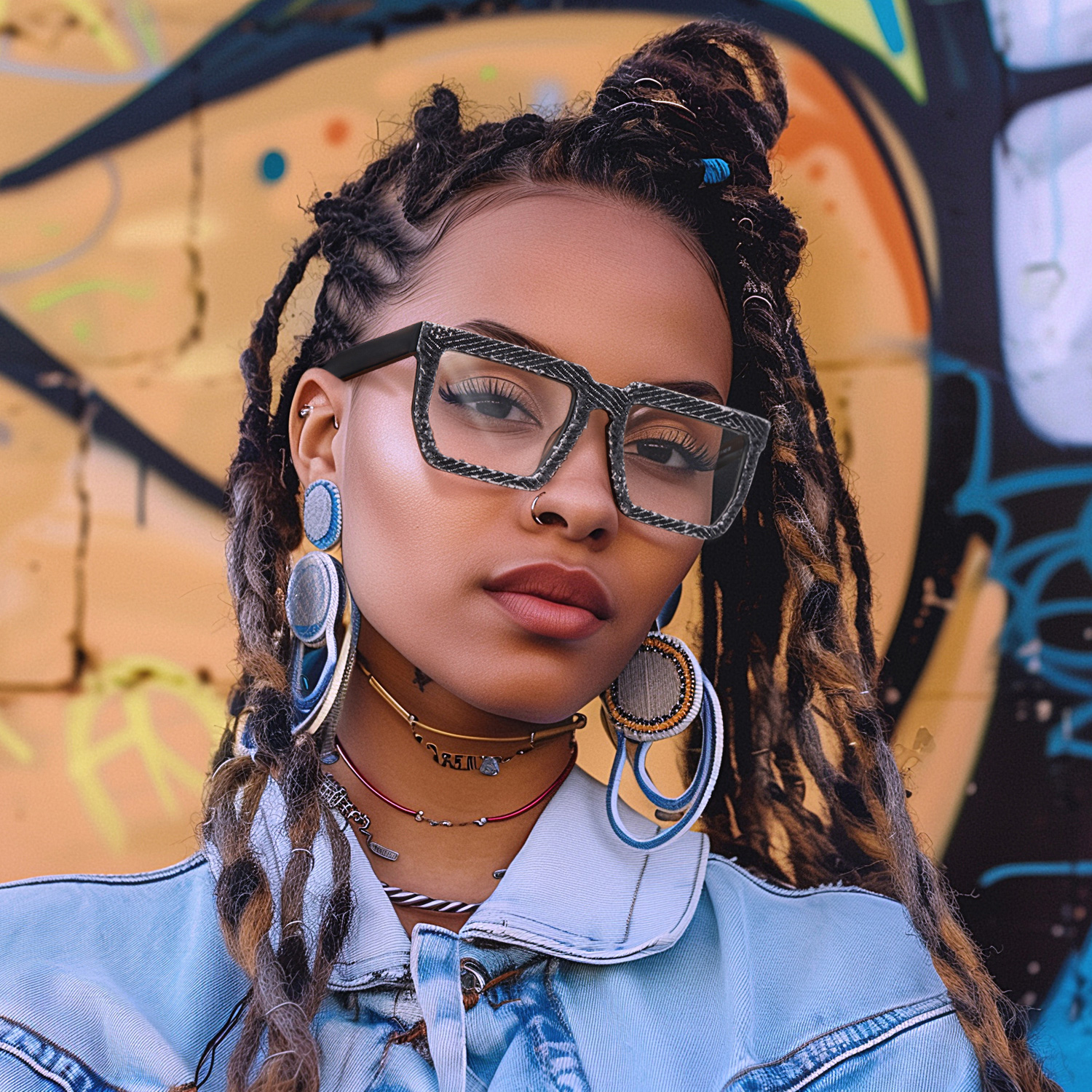 Rectangle Daniela Denim Black Glasses Deals | ZEELOOL Canada4