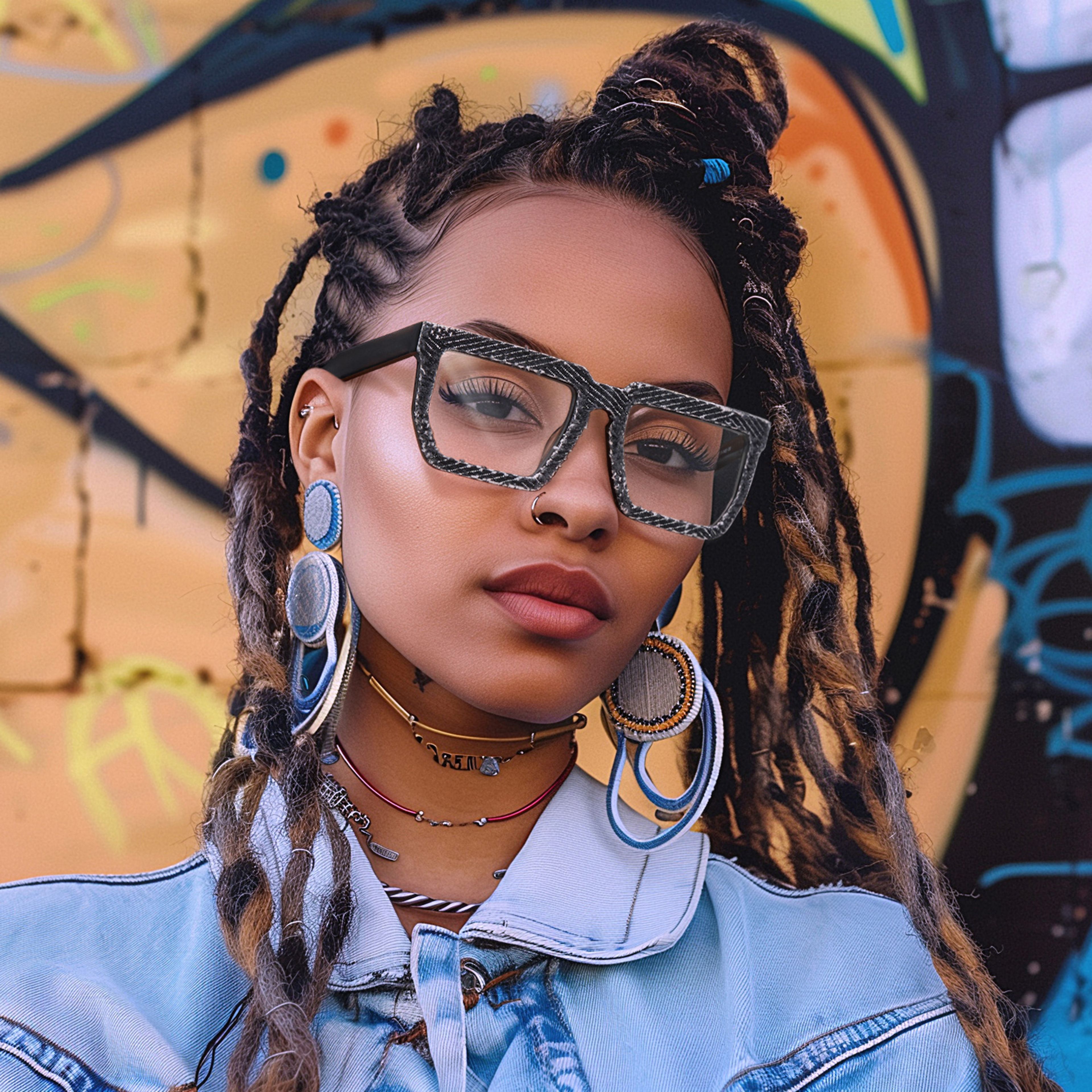 Daniela Rectangle Black Glasses hover