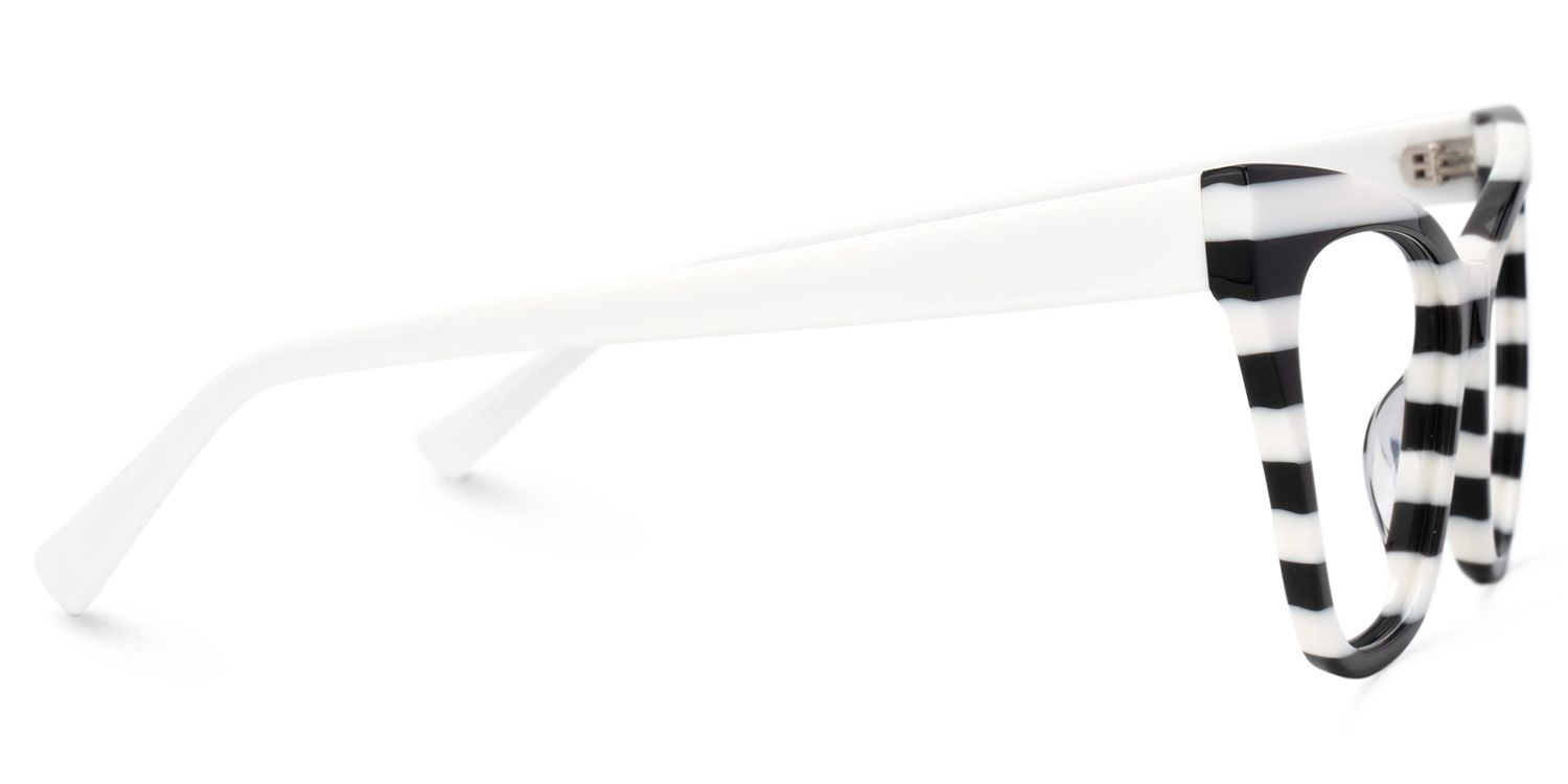 Affordable Black and White Striped Eyeglasses - Gallant On Sale2