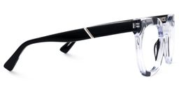 Leisa Round Black-Clear Glasses2