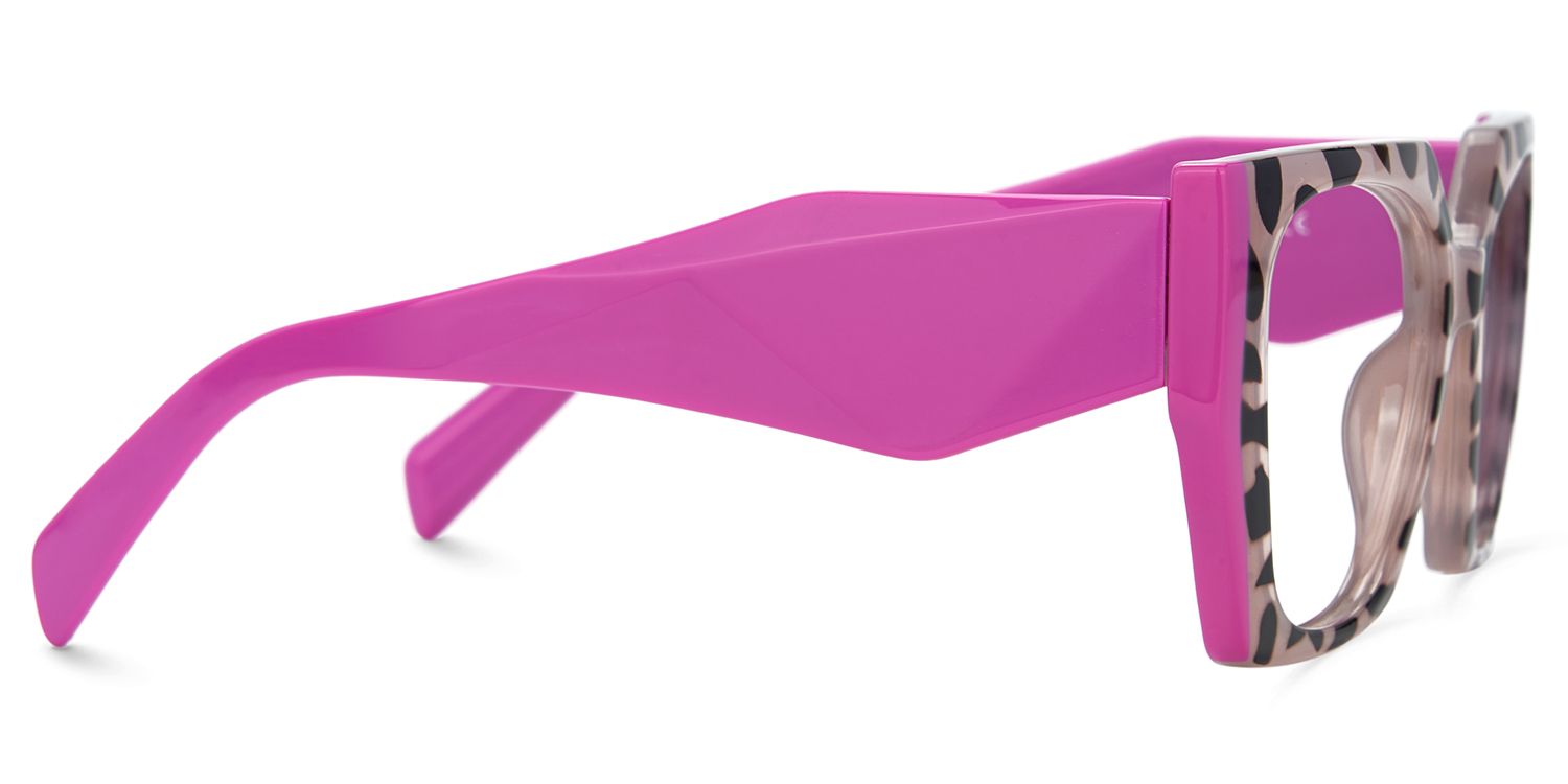 Affordable Pink Tortoise Hexagon Shaped Prescription Glasses2