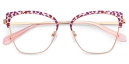 Harley Browline Pink Leopard Glasses2