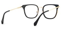 Cameron Black Gold Square Glasses5