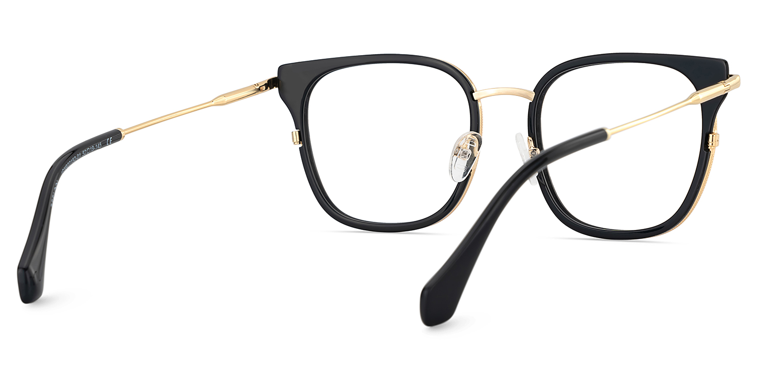 Cameron Eyeglasses in Square Black-gold Frame | ZEELOOL Canada5
