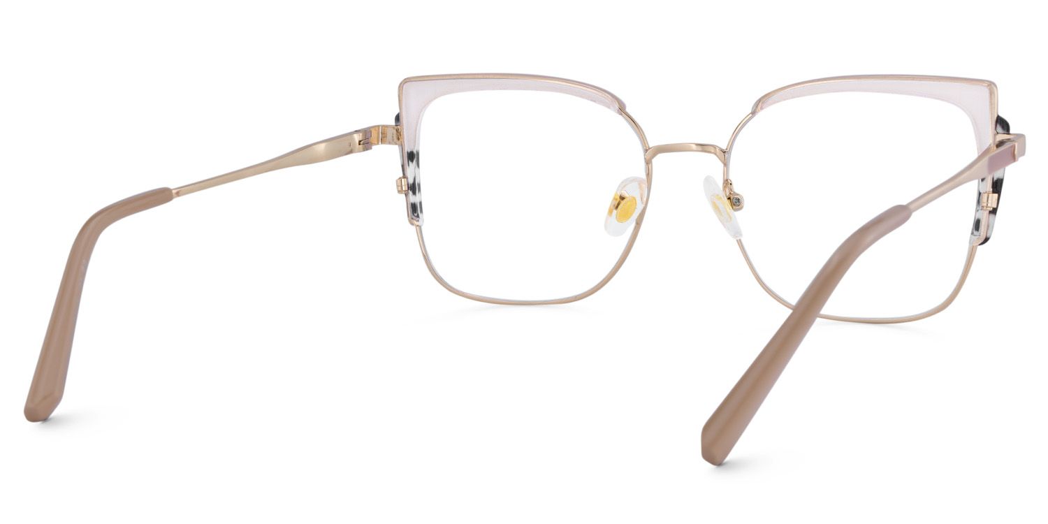 Khaki Tortoise Thin Frame Glasses With Metal Material5