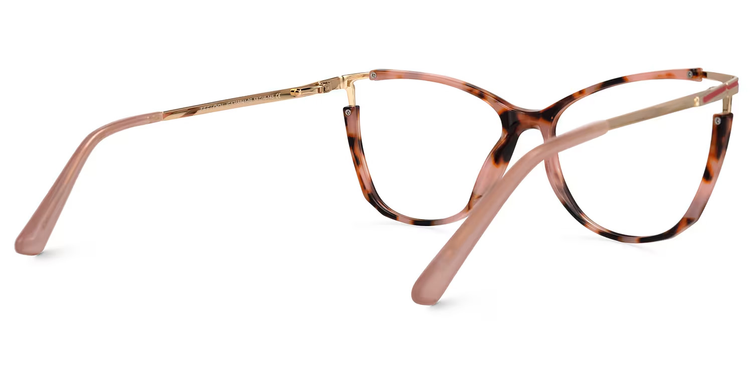 Cateye Yomary Pink and Tortoise Shell Glasses | ZEELOOL Canada3
