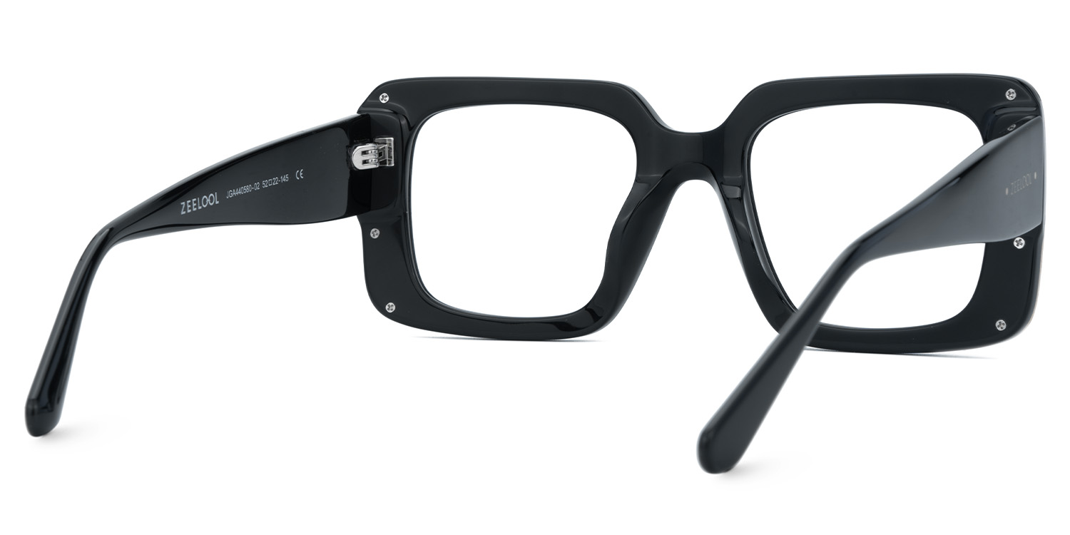 Jesse Rectangle Black Glasses3