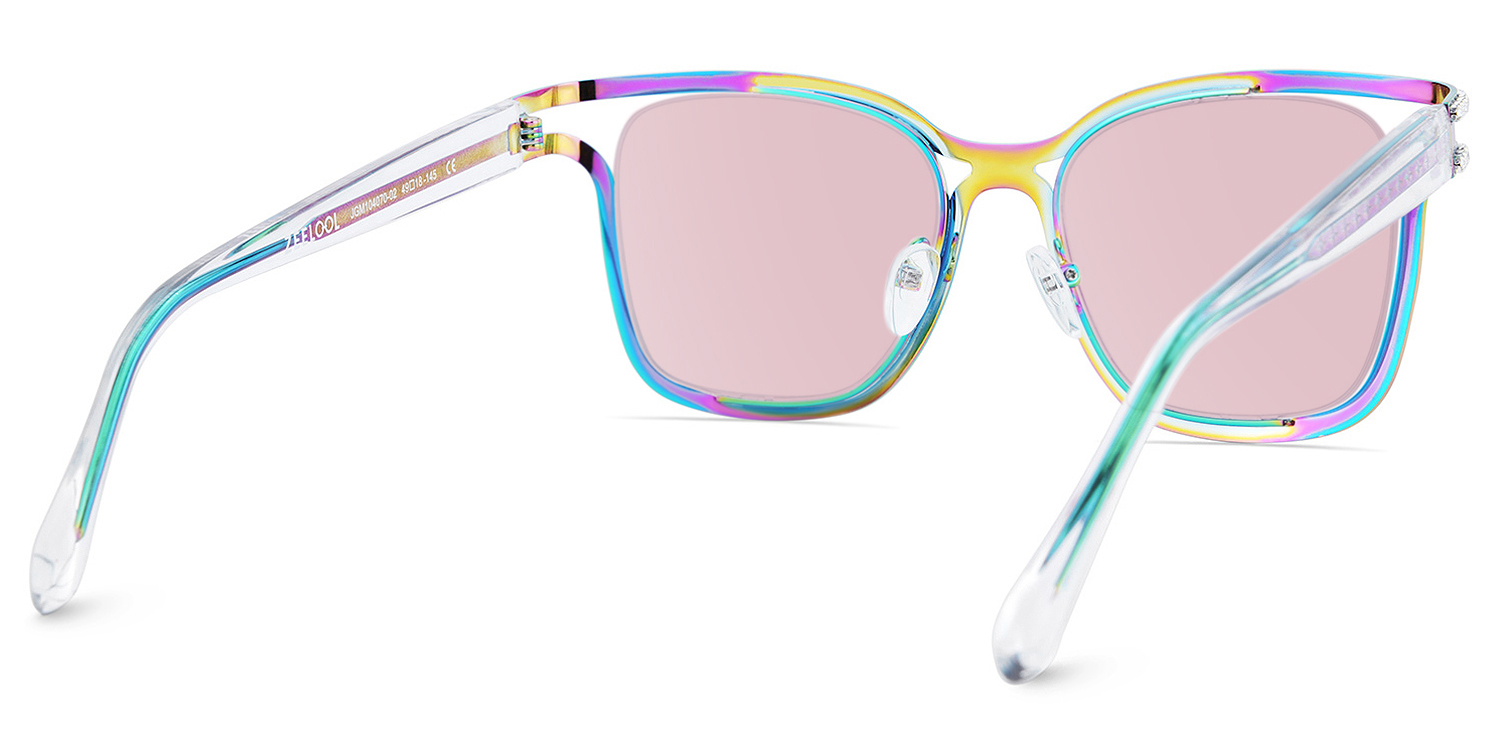 Half Rim Square Glasses With Decorated Shiny Diamonds4
