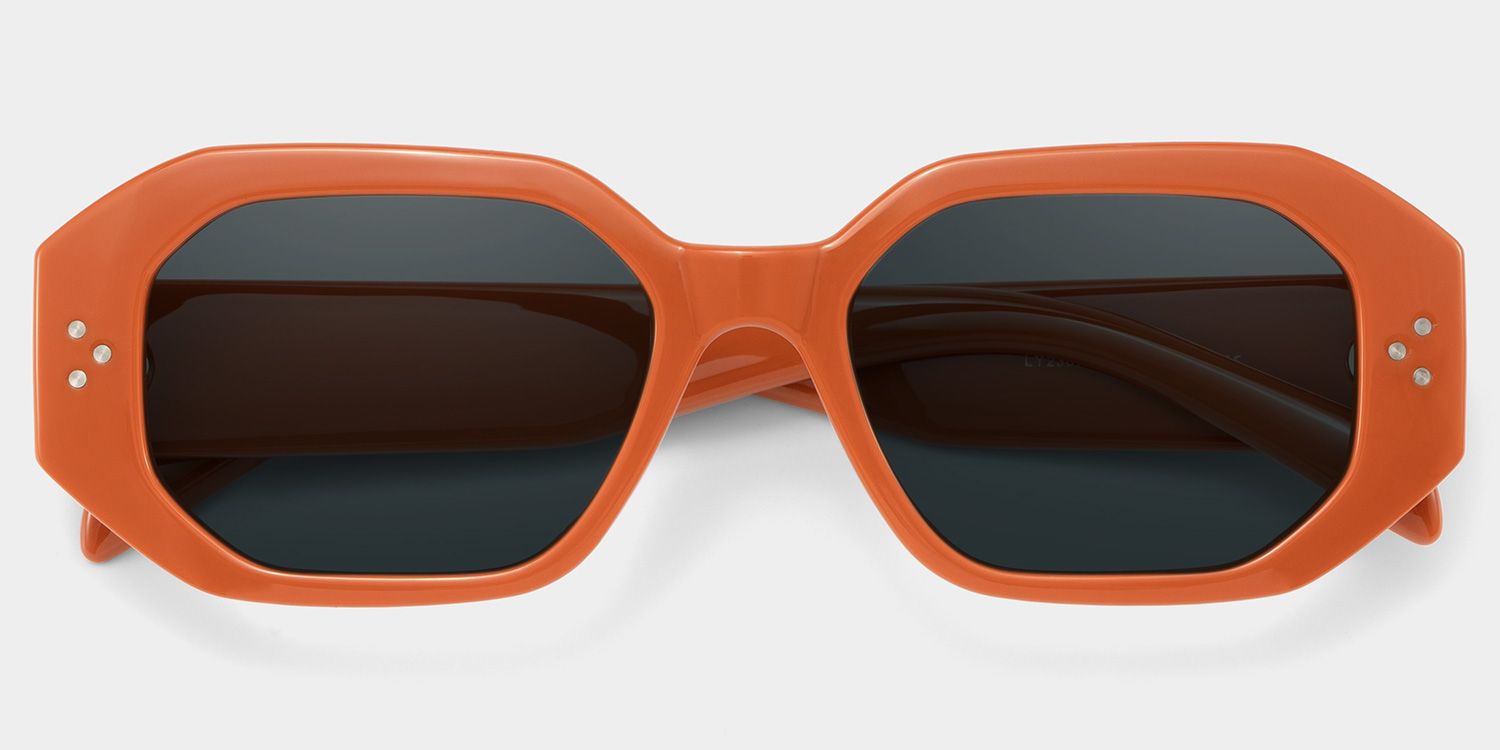Soleil orange Frame Polarized Sunglasses with rectangle Style Online | ZEELOOL Canada1