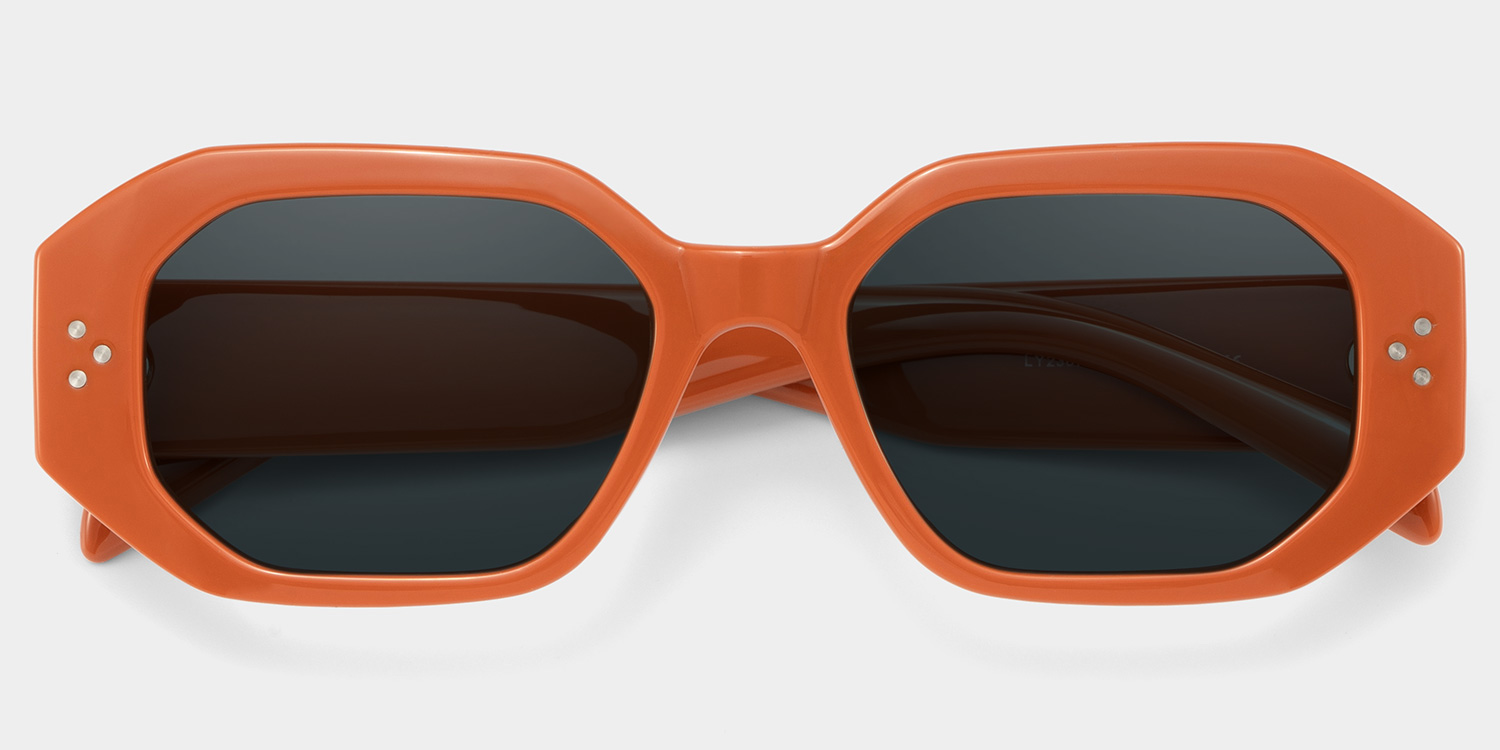 Soleil orange Frame Polarized Sunglasses with rectangle Style Online | ZEELOOL Canada1